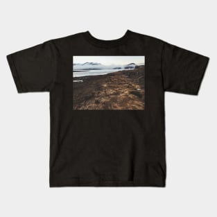 Long Brown Grass by Atlantic Ocean Inlet on Cold Sunny Winter Day Kids T-Shirt